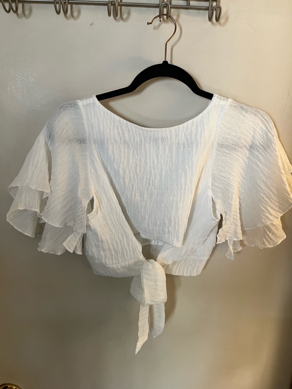 Missord White Ruffled Two-piece Set / Swimsuit Cover-up Size small NWT - Picture 3 of 9
